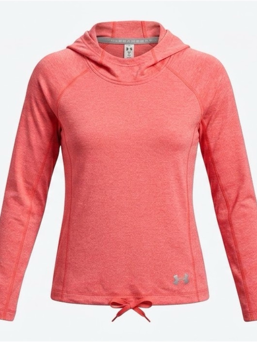 Under Armour Threadborne HeatGear Hoodie Heather Coral Red Pullover Size S